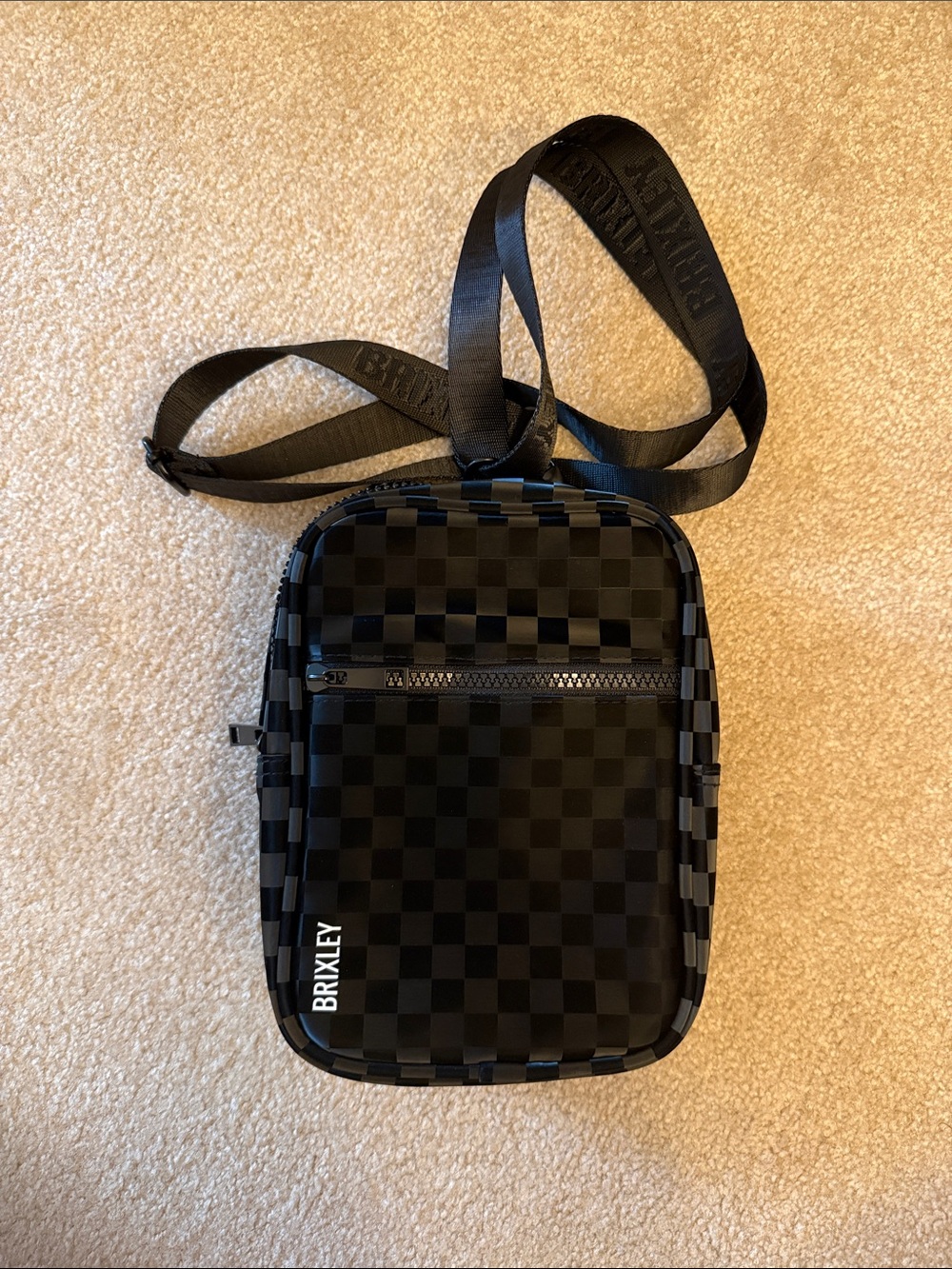 Brixley Black Checkered Crossbody Bag for Women